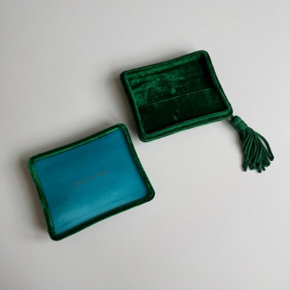 Sophie Bille Brahe Green and Turquoise Velvet Jewelry Box - Picture 2 of 2